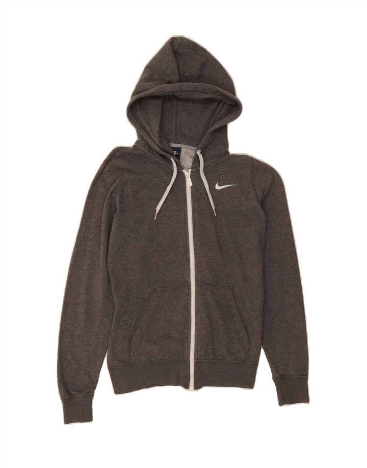 NIKE Womens Zip Hoodie Sweater UK 10 Small Grey Cotton Vintage Nike and Second-Hand Nike from Messina Hembry 