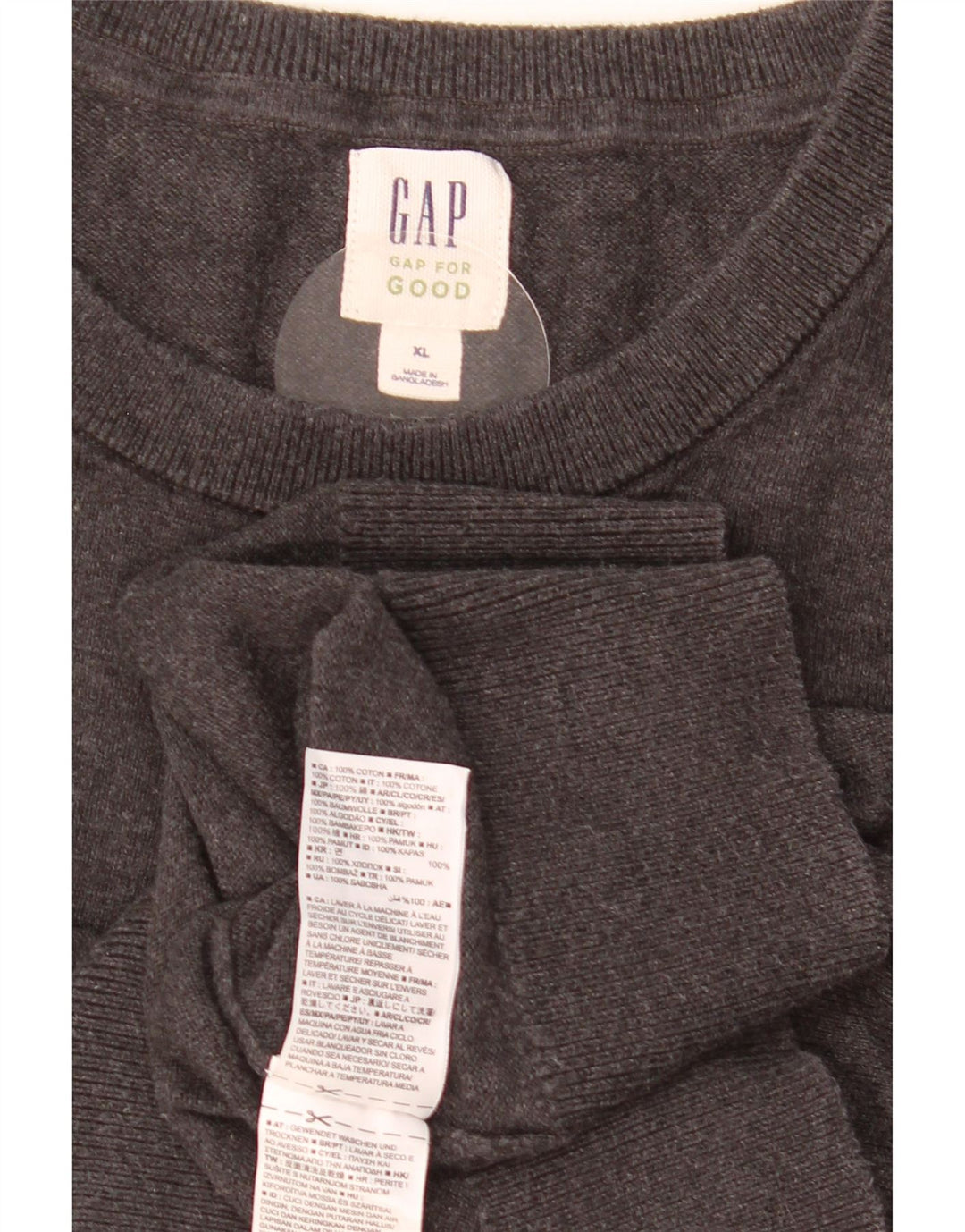 Suéter masculino GAP com gola redonda XL algodão cinza