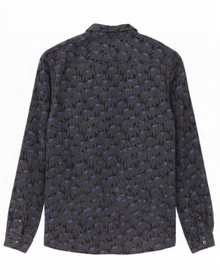 Camisa masculina Paul Smith grande cinza com estampa animal de algodão