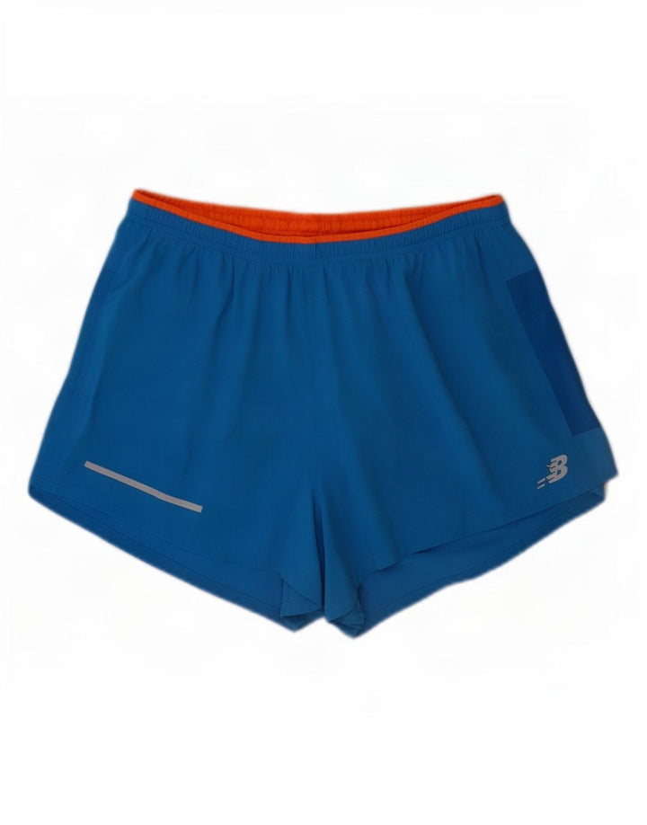 Shorts esportivos masculinos New Balance poliéster azul grande