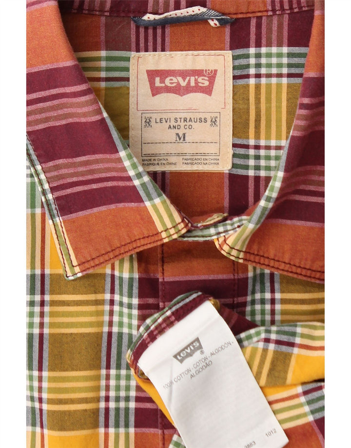 Camisa masculina de manga curta LEVI'S de algodão xadrez médio multicolorido
