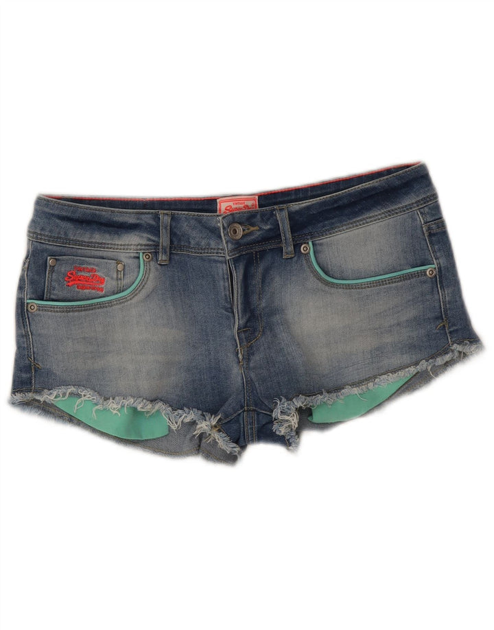 Calça jeans feminina Superdry cintura baixa W30 algodão azul médio