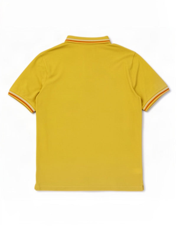 Camisa polo masculina Kappa grande algodão listrado amarelo