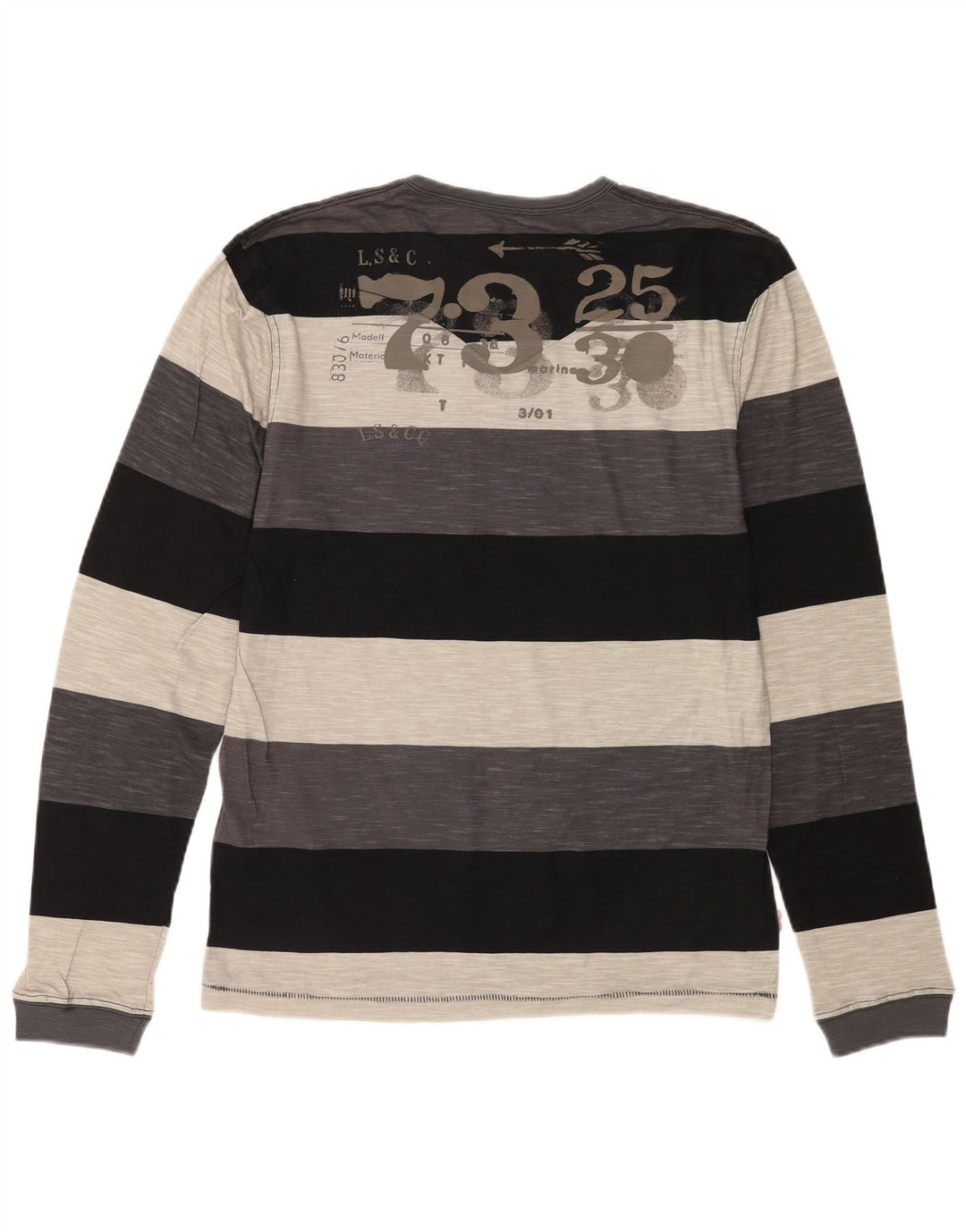 Top gráfico masculino Levi's manga comprida grande algodão listrado multicolorido