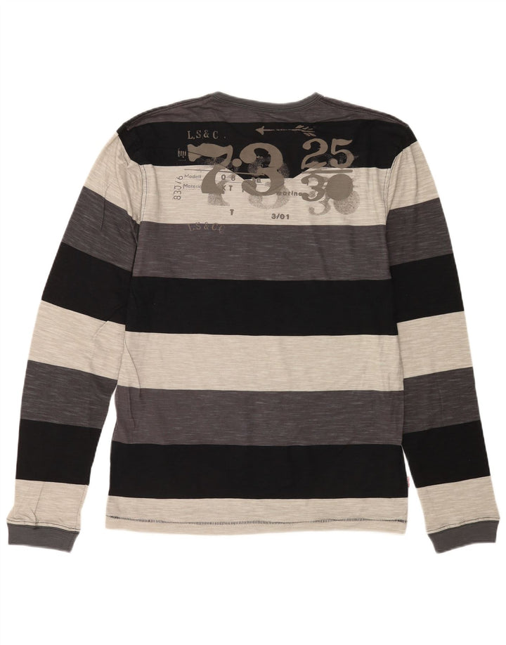 Top gráfico masculino Levi's manga comprida grande algodão listrado multicolorido
