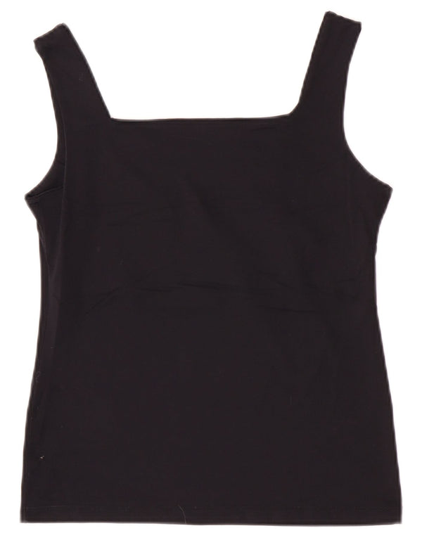 Zara Womens Crop Cami Top Reino Unido 12 Médio Preto
