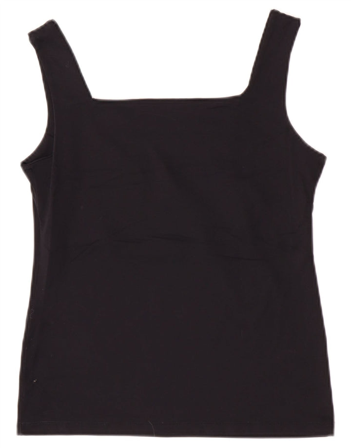 Zara Womens Crop Cami Top Reino Unido 12 Médio Preto