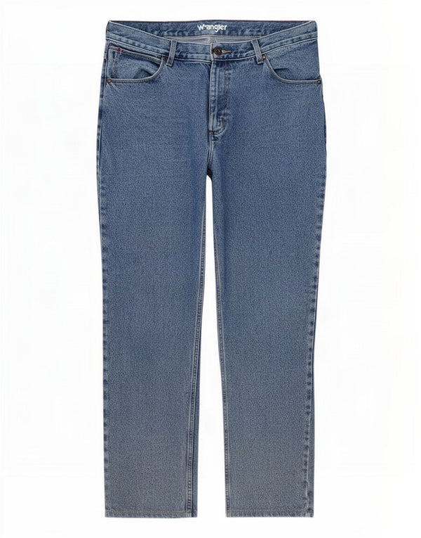 Wrangler Mens Straight Jeans W36 L32 Blue Cotton