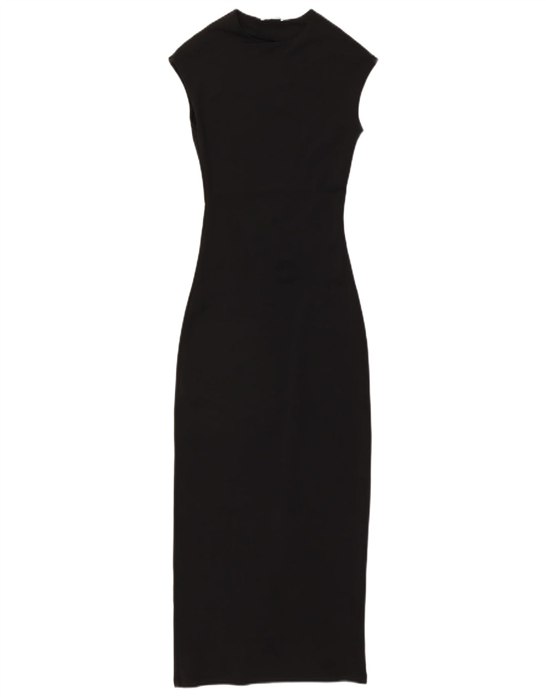 Vestido maxi feminino sem mangas ZARA Reino Unido 10 pequeno preto poliamida
