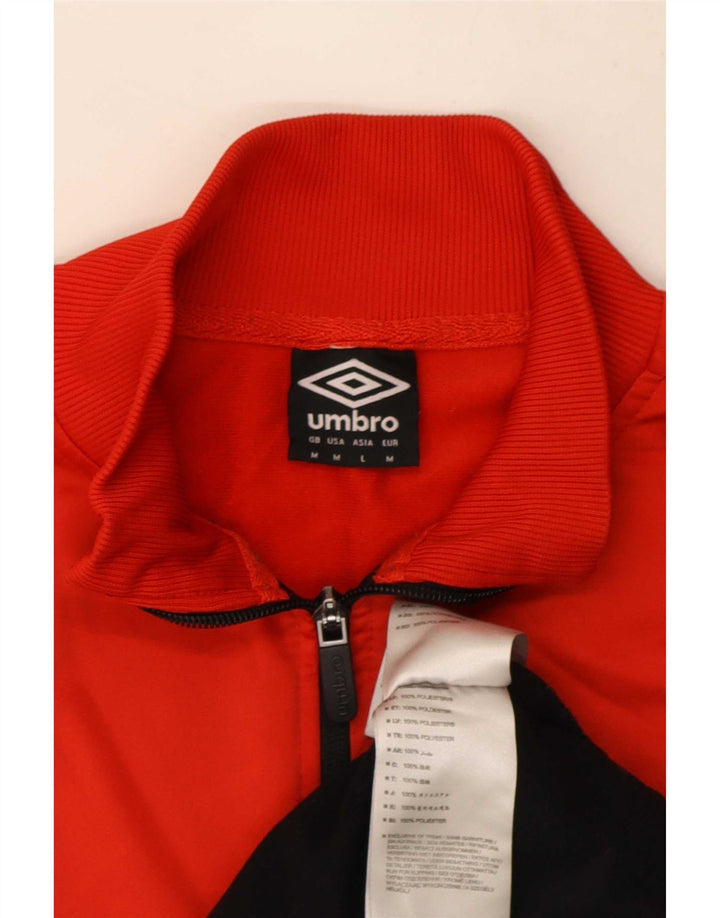 Jaqueta masculina de agasalho da Umbro, poliéster colorblock vermelho médio