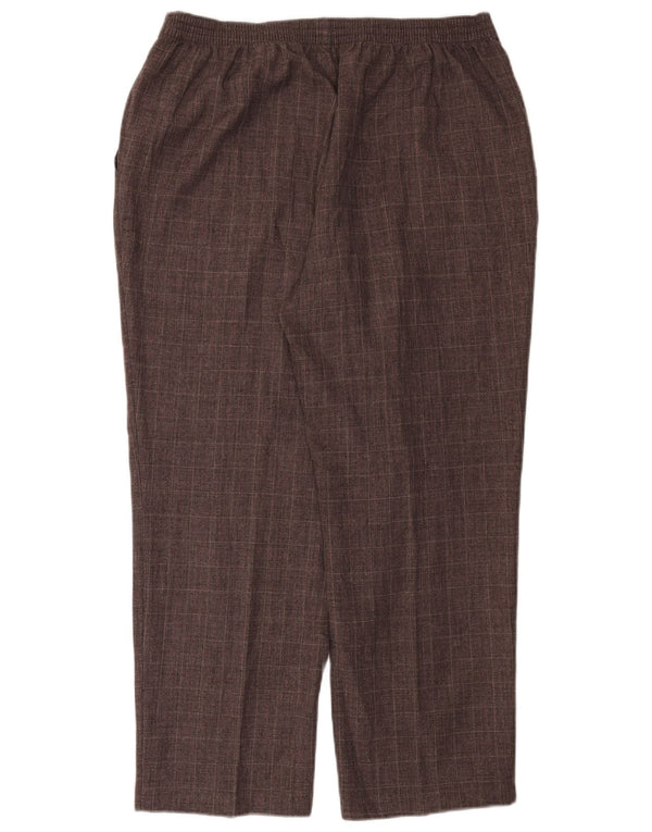 Calça feminina Marks & Spencer curta cônica W34 L26 xadrez roxo