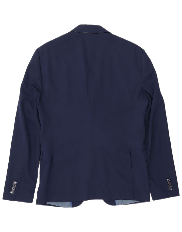 Jaqueta blazer masculina ZARA com 2 botões EU 50 médio azul marinho viscose