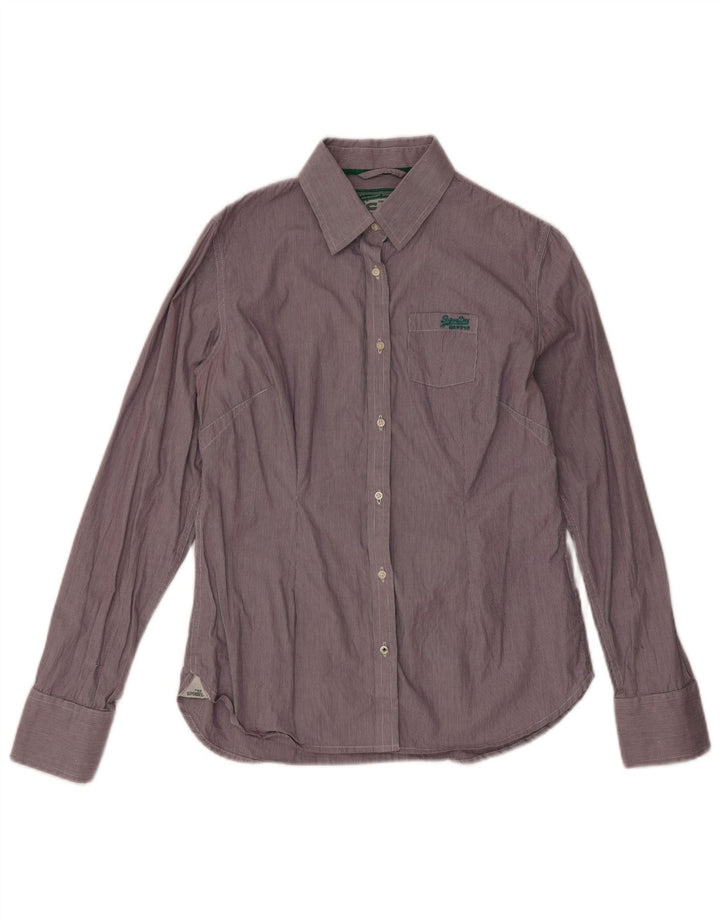 Camisa masculina Superdry grande algodão xadrez roxo