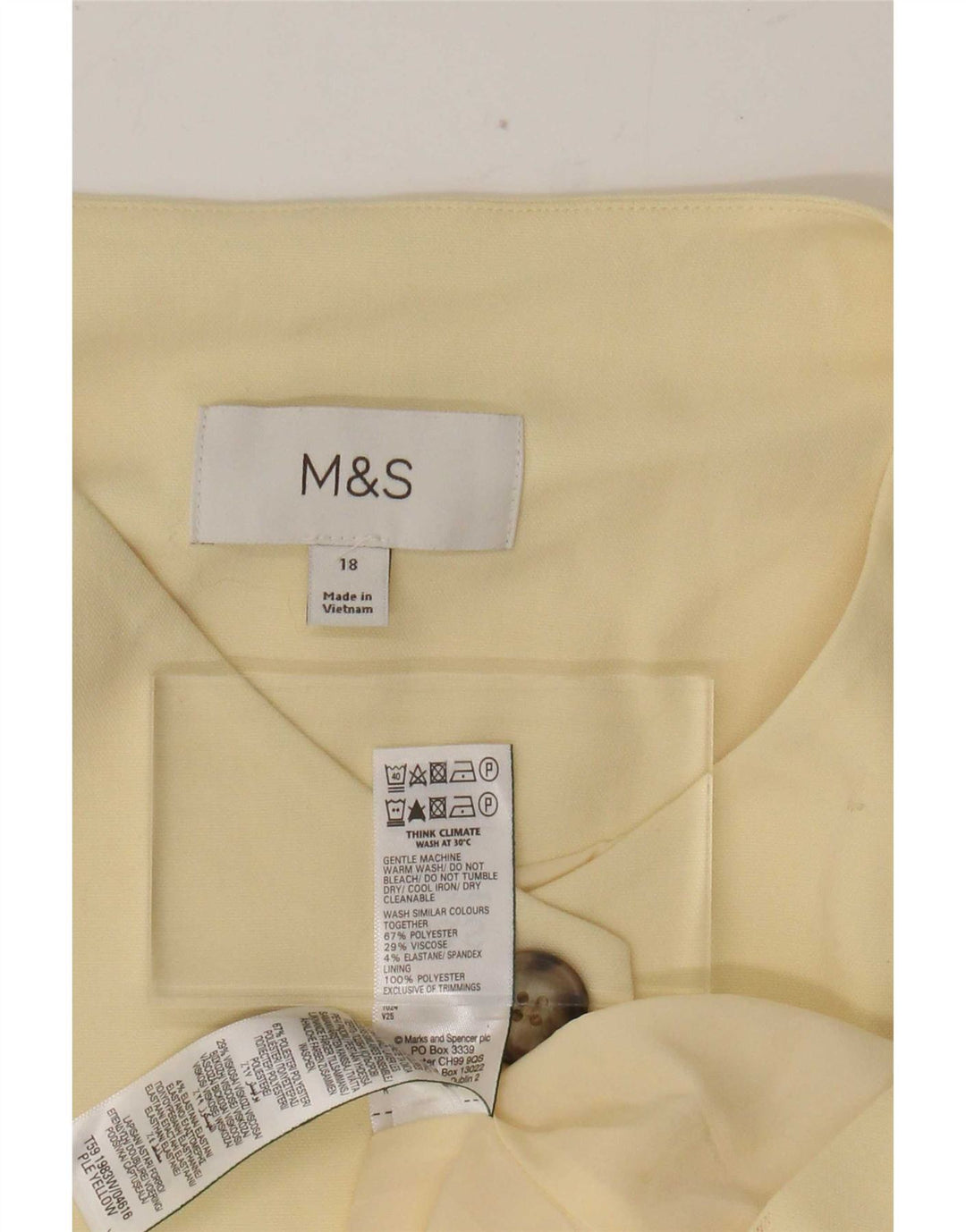Colete feminino Marks & Spencer UK 18 XL amarelo poliéster