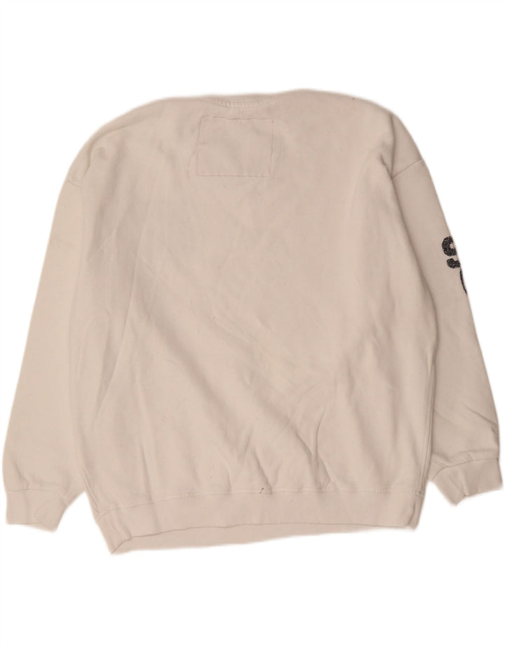 SUPERDRY moletom masculino oversized gráfico jumper médio algodão branco