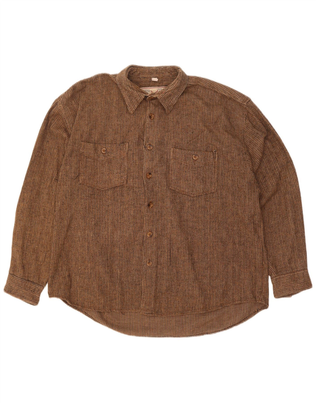 Camisa masculina de flanela Chaser tamanho 16 grande algodão listrado marrom