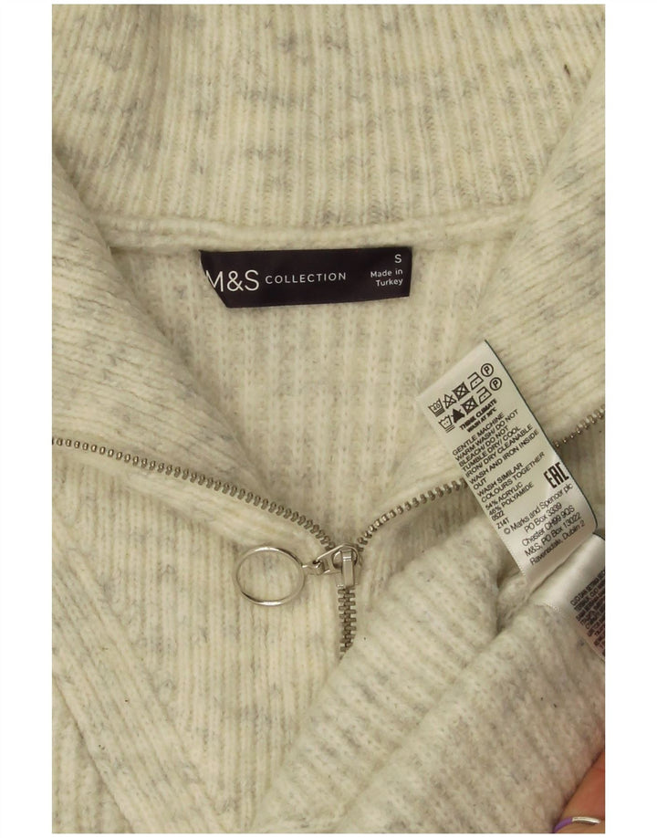 Regata feminina Marks & Spencer com colete superdimensionado Reino Unido 10 pequena cinza manchada