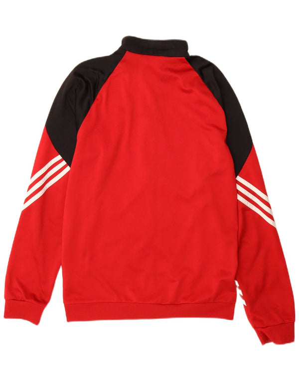 Adidas Mens Treino Top Jacket Pequeno Poliéster Colorblock Vermelho