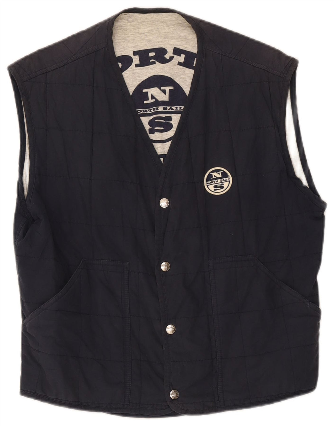 Colete acolchoado masculino North Sails UK 36 pequeno azul marinho