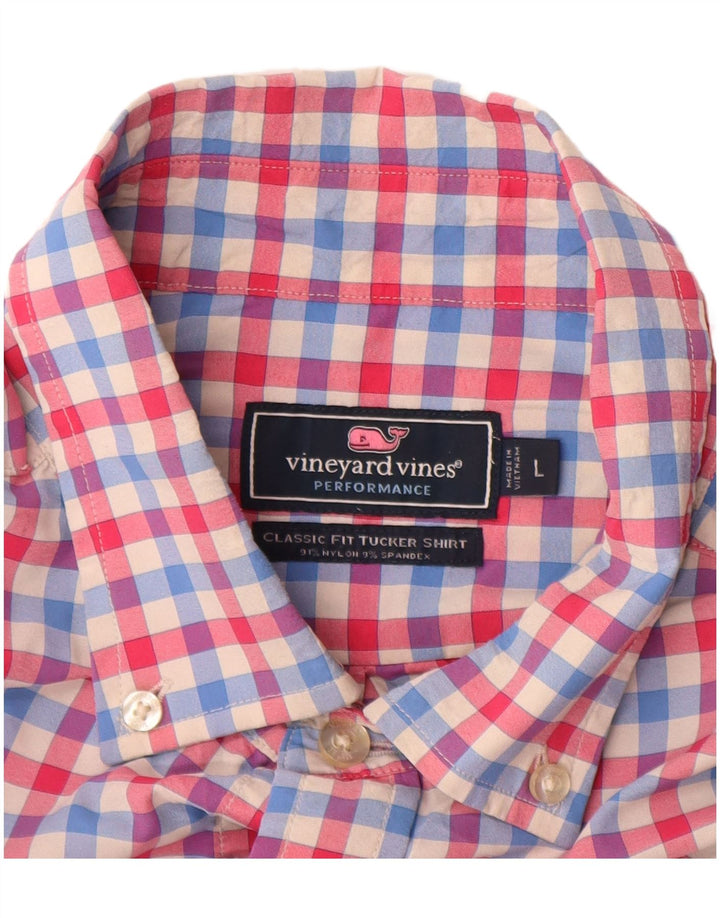 VINEYARD VINES Camisa masculina clássica de ajuste grande de nylon multicolorido