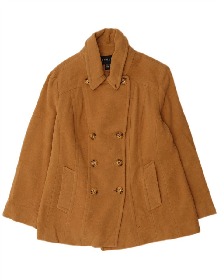 LONDON FOG Casaco feminino ervilha Reino Unido 18 XL marrom