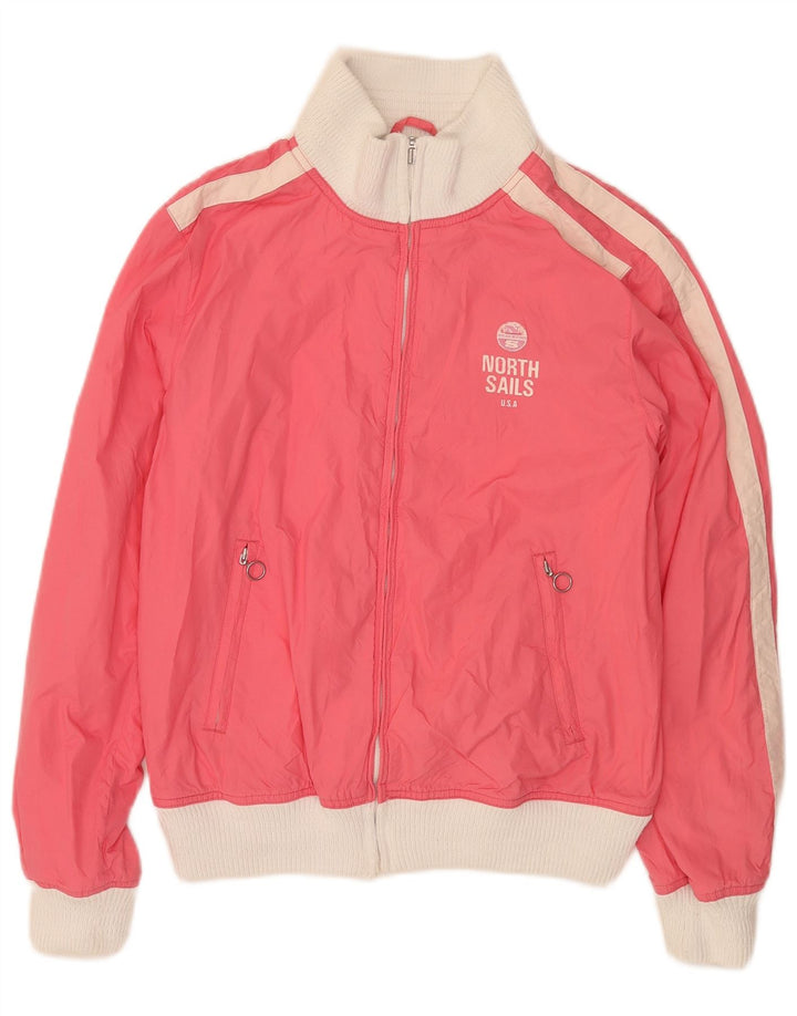 Jaqueta de treino feminina North Sails Reino Unido 16 grande bloco colorido rosa