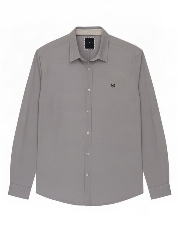 Camisa masculina Slim Fit Crew Clothing Algodão Azul Médio