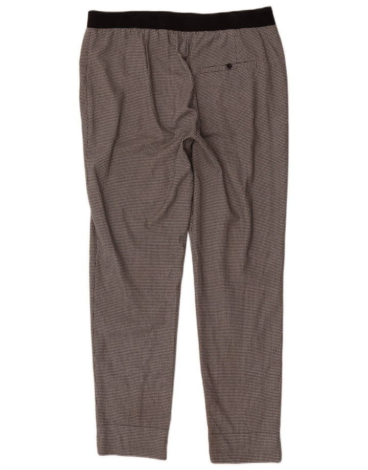 Zara Calça feminina Trafaluc cônica média W30 L30 preta Houndstooth