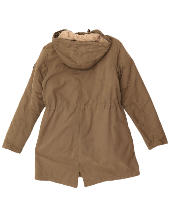 Jaqueta Parka Tommy Hilfiger Feminina Oversized com Capuz Reino Unido 10 Pequena Caqui