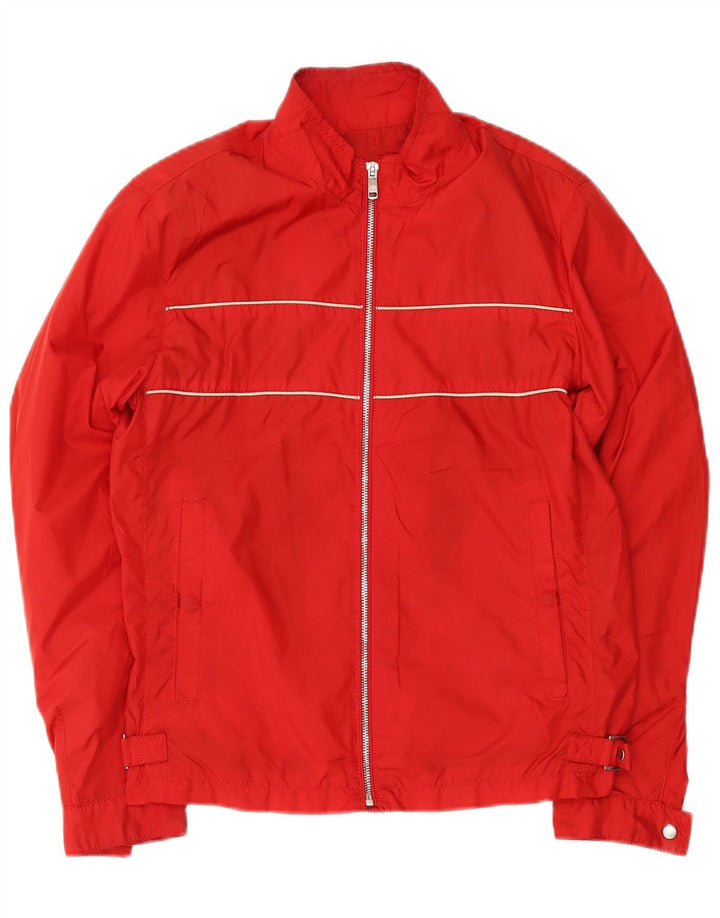 Zara Mens Treino Top Jacket Pequeno Poliéster Vermelho