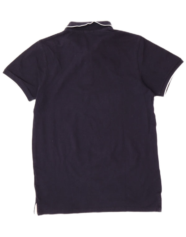 Camisa polo masculina Liu Jo Slim Fit grande algodão azul marinho