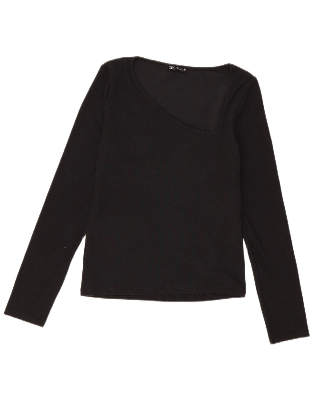 Top feminino Zara manga comprida UK 14 grande preto