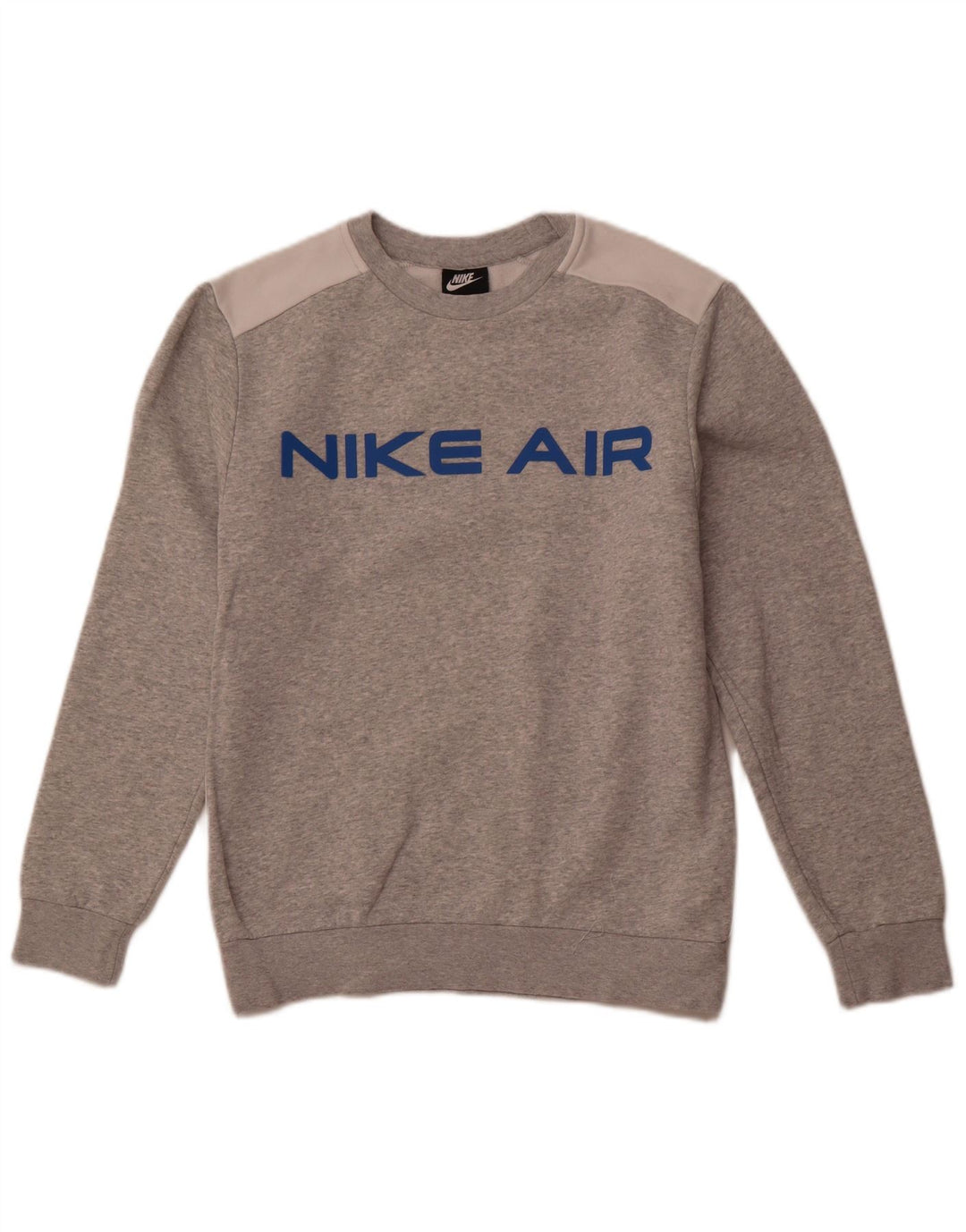Moletom gráfico masculino NIKE Jumper pequeno cinza colorblock algodão