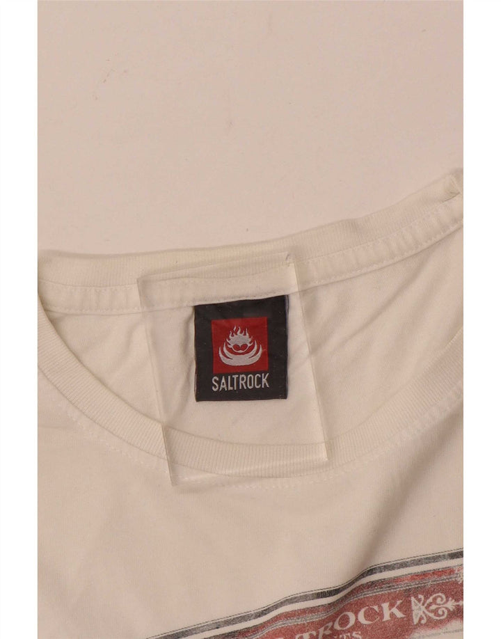 Camiseta masculina gráfica Saltrock Top médio branco