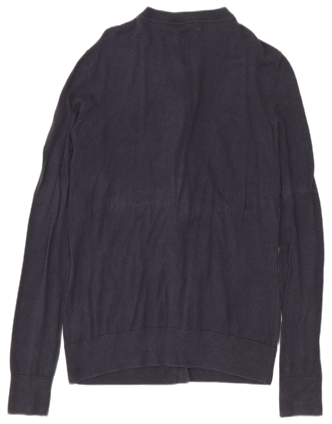 Suéter cardigã feminino Nautica Reino Unido 10 pequeno algodão azul marinho