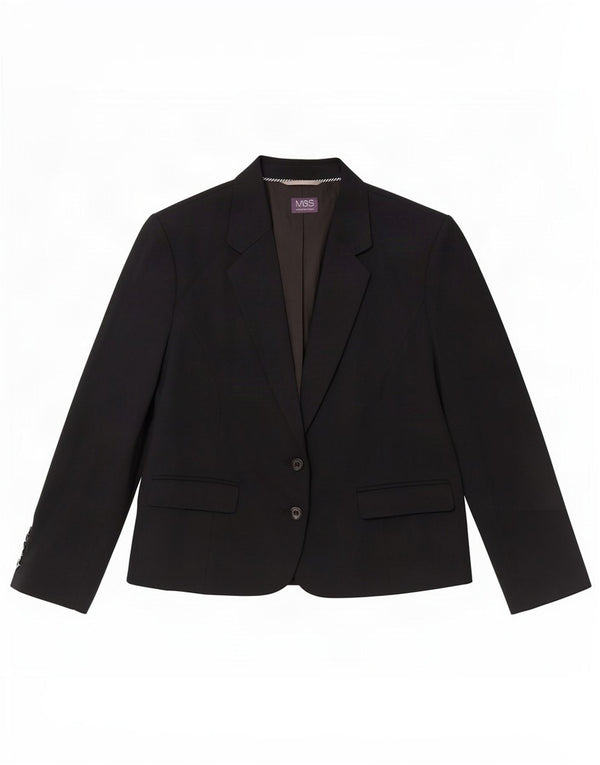 Jaqueta blazer feminina de 2 botões Marks & Spencer Reino Unido 20 2XL azul marinho poliéster