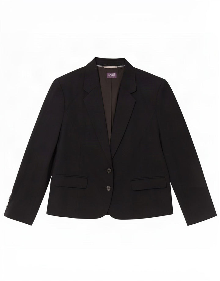 Jaqueta blazer feminina de 2 botões Marks & Spencer Reino Unido 20 2XL azul marinho poliéster