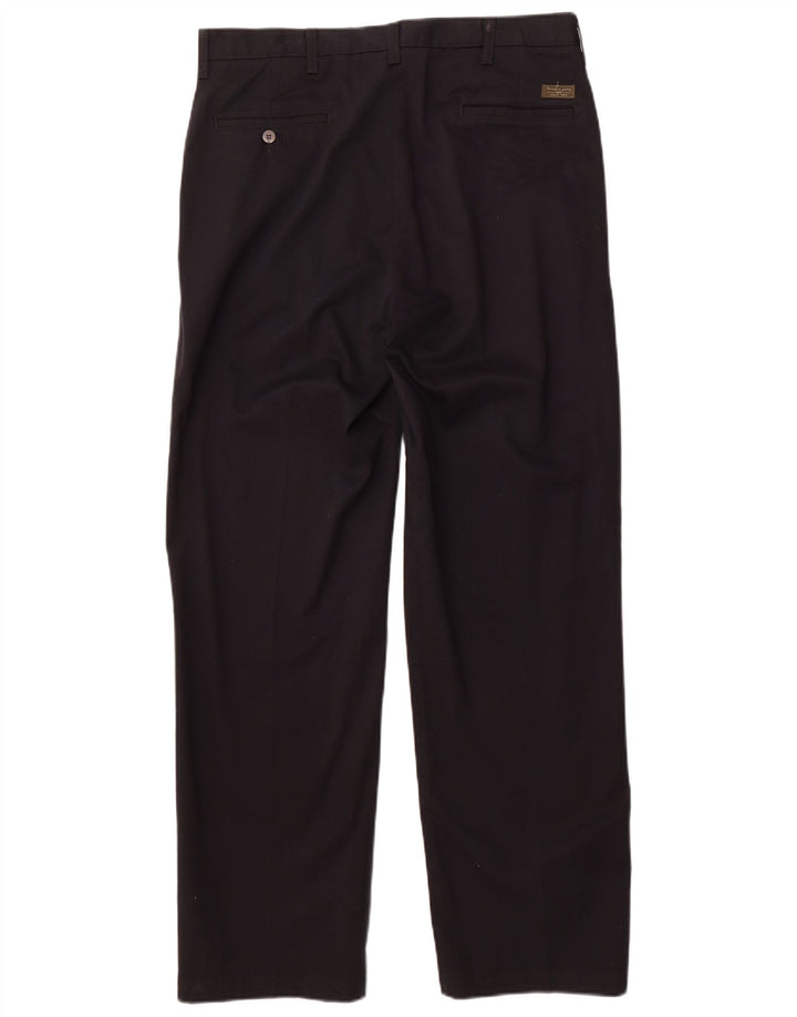 Lee Mens Straight Chino Calças W36 L32 Algodão Preto