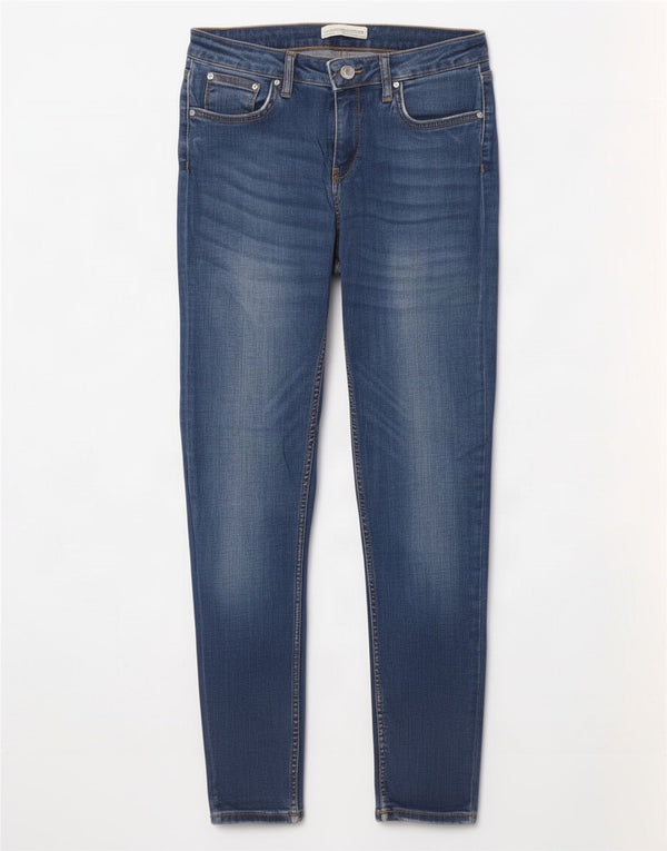 Zara Jeans Skinny Feminino UE 38 Pequeno W28 L28 Azul Algodão