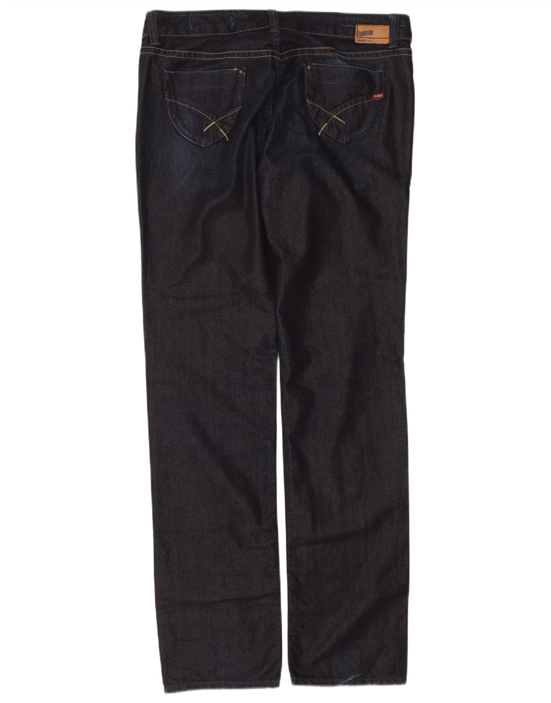 Gas Womens Straight Jeans W34 L35 Azul Marinho Algodão