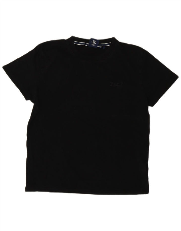 Camiseta masculina Superdry grande algodão preto