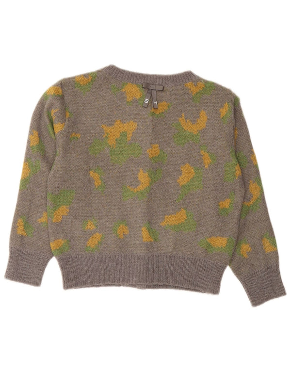 Suéter cardigã feminino Silvian Heach com padrão abstrato Reino Unido 6 XS cinza