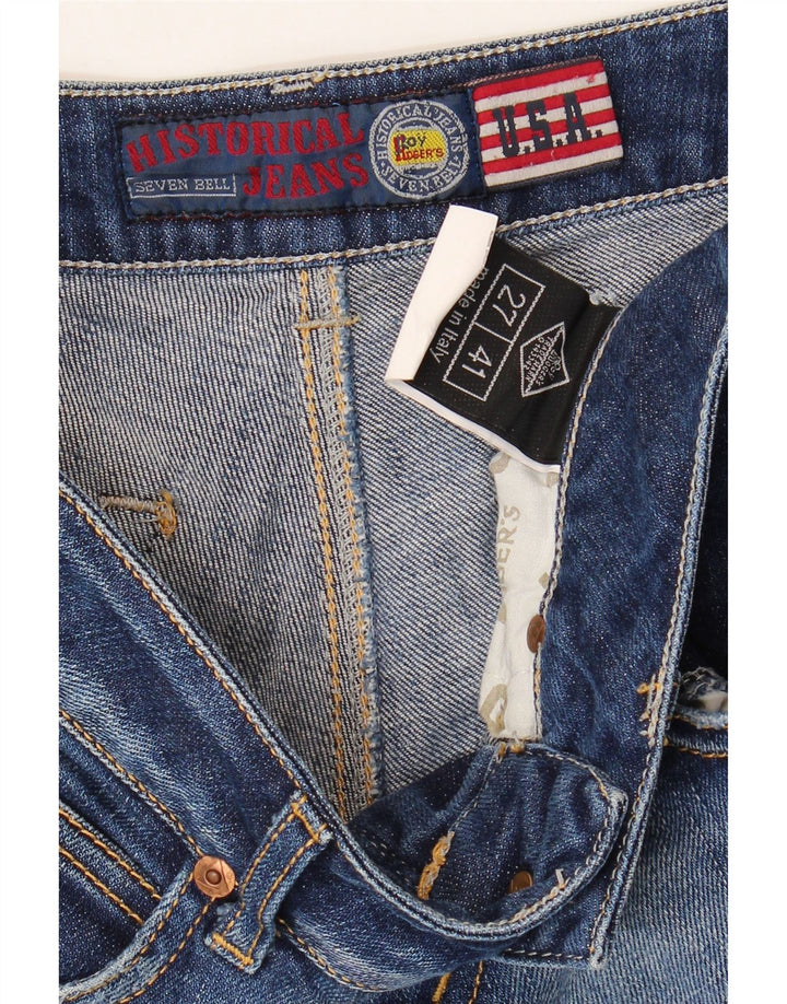 ROY ROGERS Jeans femininos desgastados slim W27 L33 algodão azul