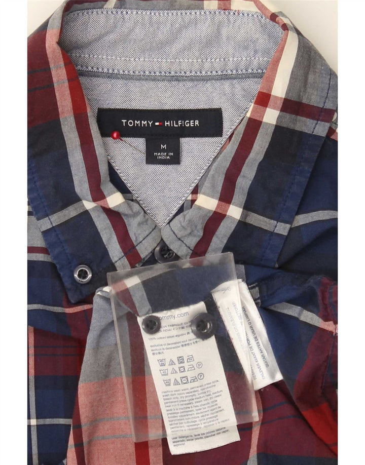 Camisa masculina Tommy Hilfiger Regular Fit de algodão xadrez azul médio