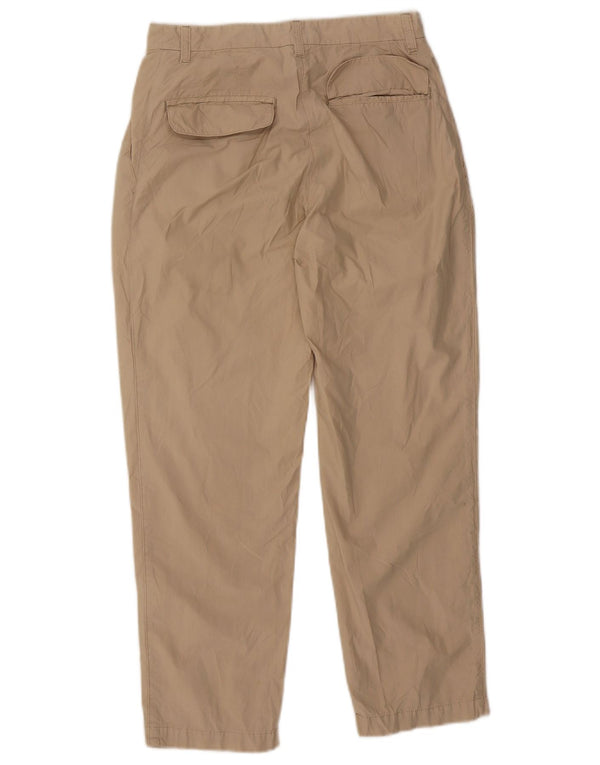 Calça feminina afunilada Pinko Reino Unido 8 pequena W26 L26 algodão bege