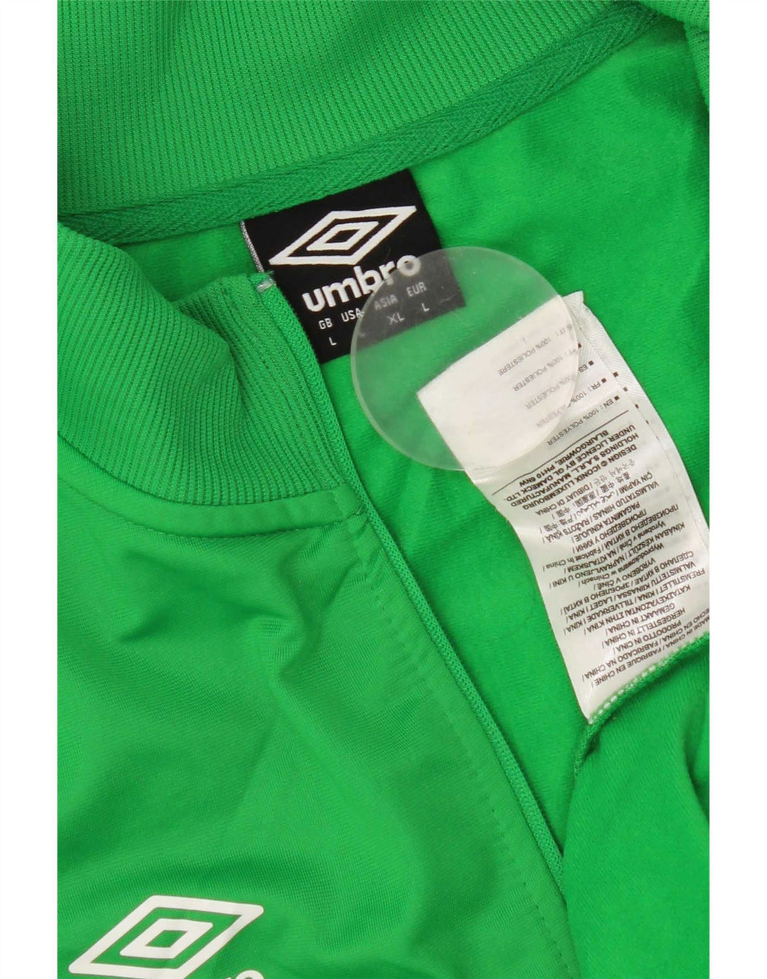 Moletom masculino Umbro com zíper e gola grande em poliéster verde