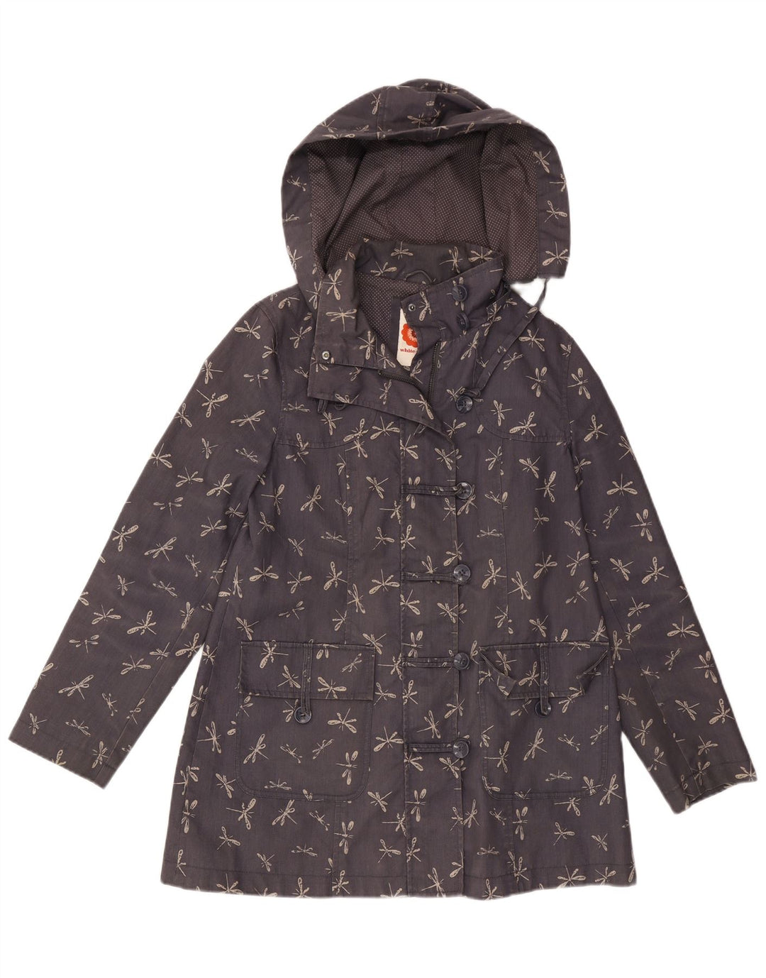 Jaqueta corta-vento feminina WHITE STUFF Reino Unido 14 grande azul marinho com estampa animal