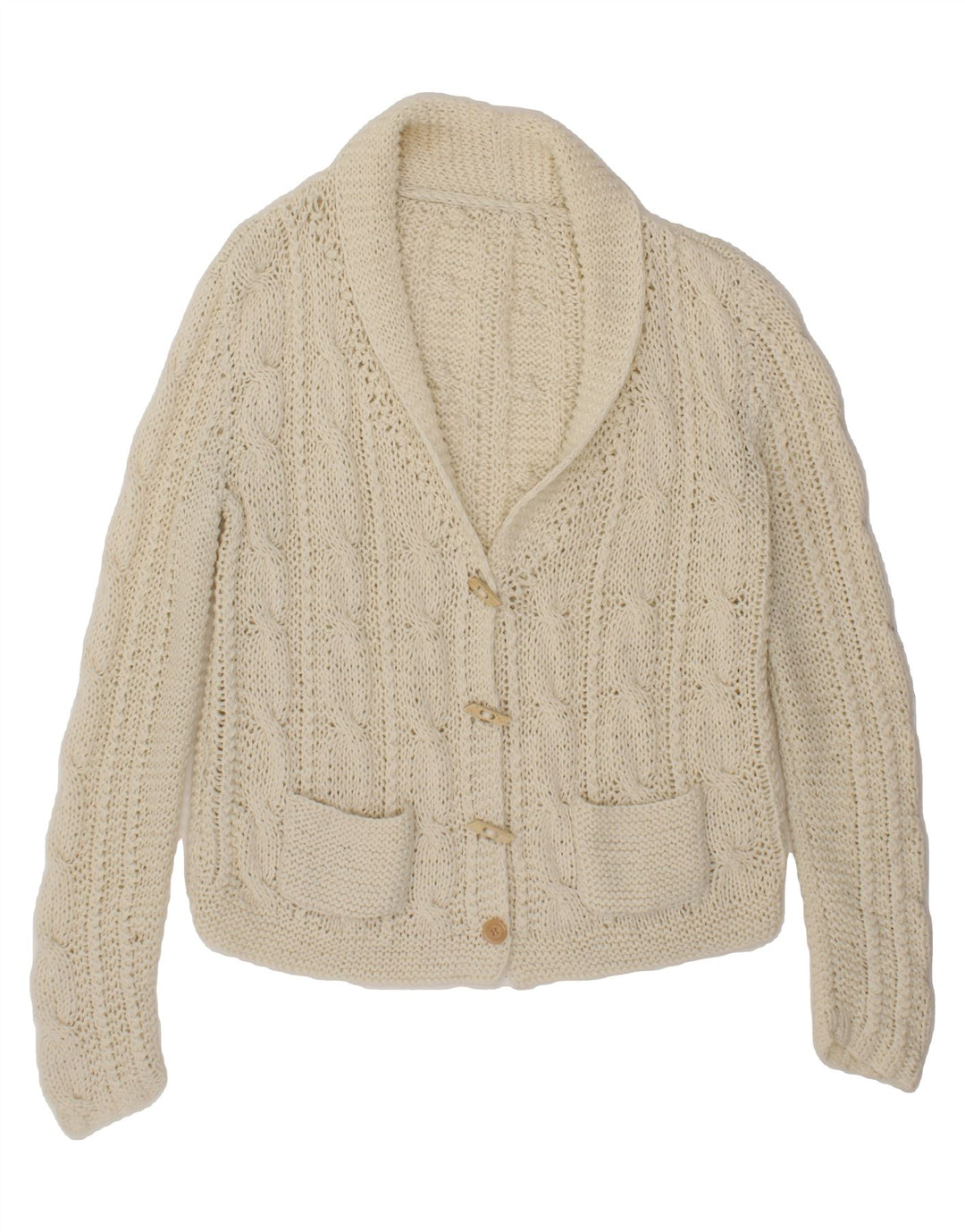 VINTAGE Womens Cardigan Sweater UK 18 XL Off White Vintage Vintage and Second-Hand Vintage from Messina Hembry 