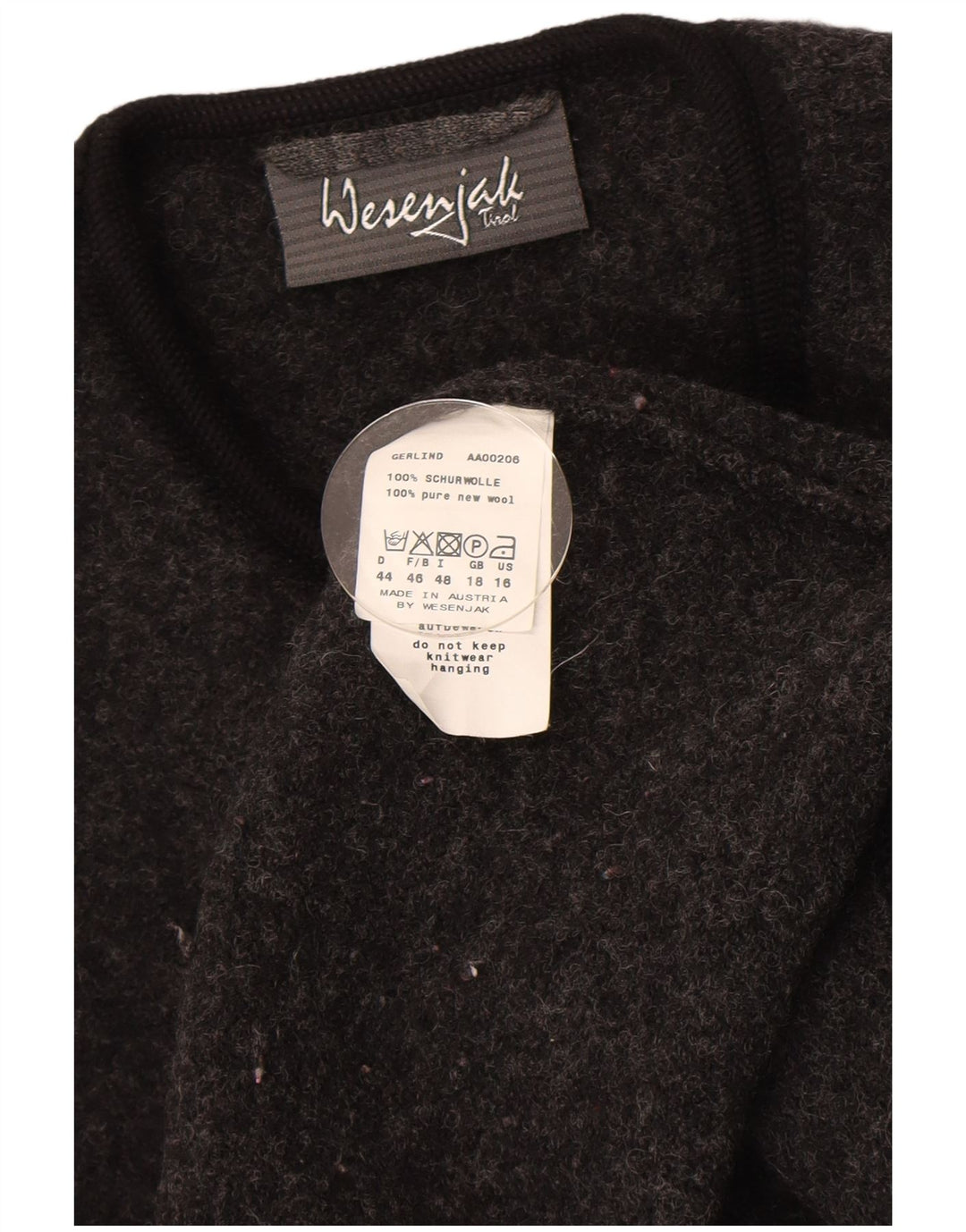 Jaqueta blazer feminina Wesenjak com 5 botões Reino Unido 18 XL cinza manchada de lã nova