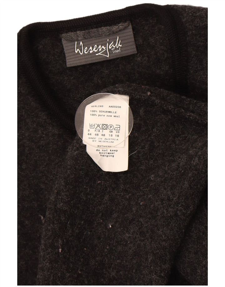 Jaqueta blazer feminina Wesenjak com 5 botões Reino Unido 18 XL cinza manchada de lã nova